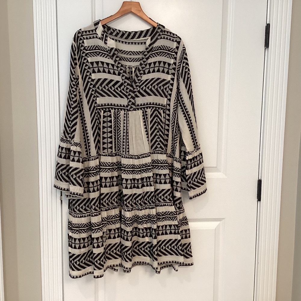 ANTHROPOLOGIE DEVOTION TWINS EMBROIDERED ELLA TUNIC DRESS SIZE M